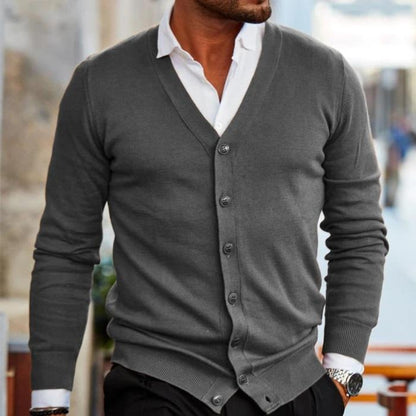 Gilet Homme Cardigan Manches Longues Automne Hiver