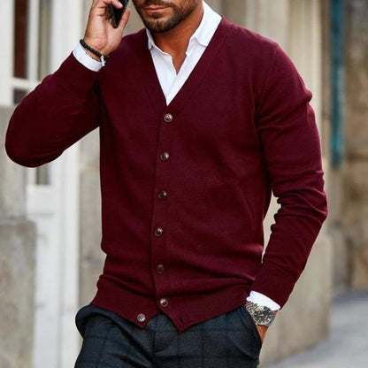 Gilet Homme Cardigan Manches Longues Automne Hiver