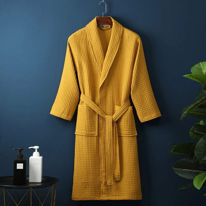 Waffel Bademantel Loungewear Verstellbarer Gürtel - Image 9