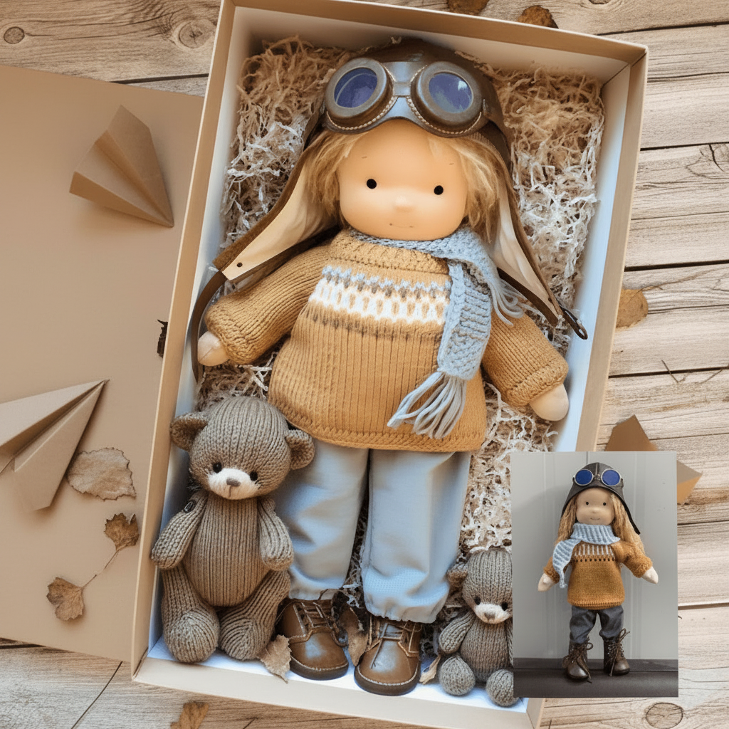 Waldorfpuppe Handgenäht Pädagogisches Spielzeug - Image 1