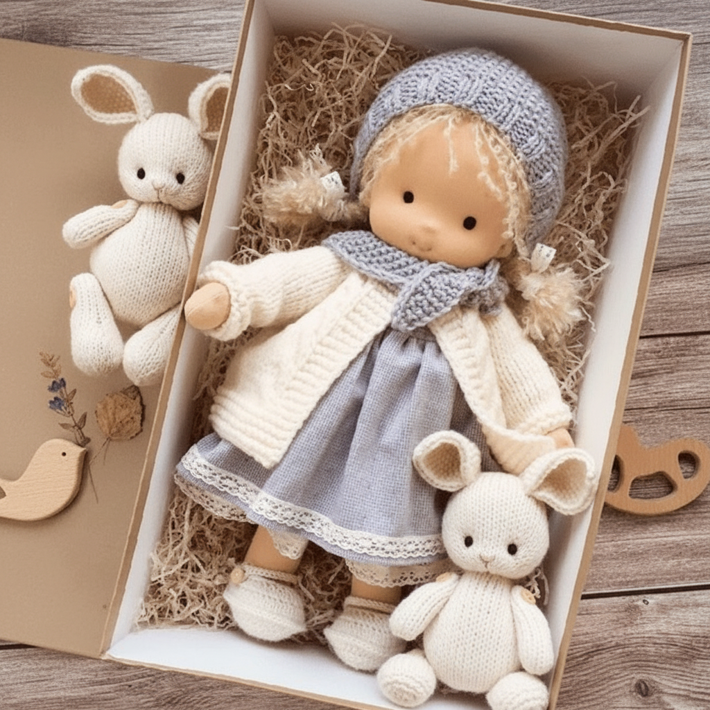 Waldorfpuppe Handgenäht Pädagogisches Spielzeug - Image 3