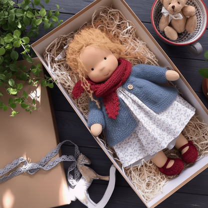 Waldorfpuppe Handgenäht Pädagogisches Spielzeug - Image 8