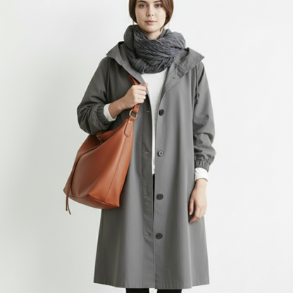 Wasserdichter Trenchcoat Casual Fit Kapuze - Image 11