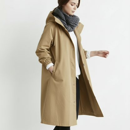 Wasserdichter Trenchcoat Casual Fit Kapuze - Image 2