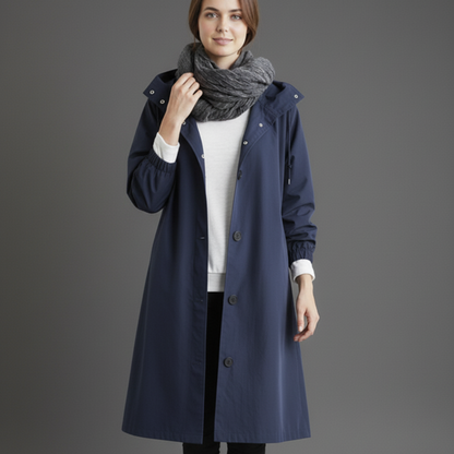 Wasserdichter Trenchcoat Casual Fit Kapuze - Image 4