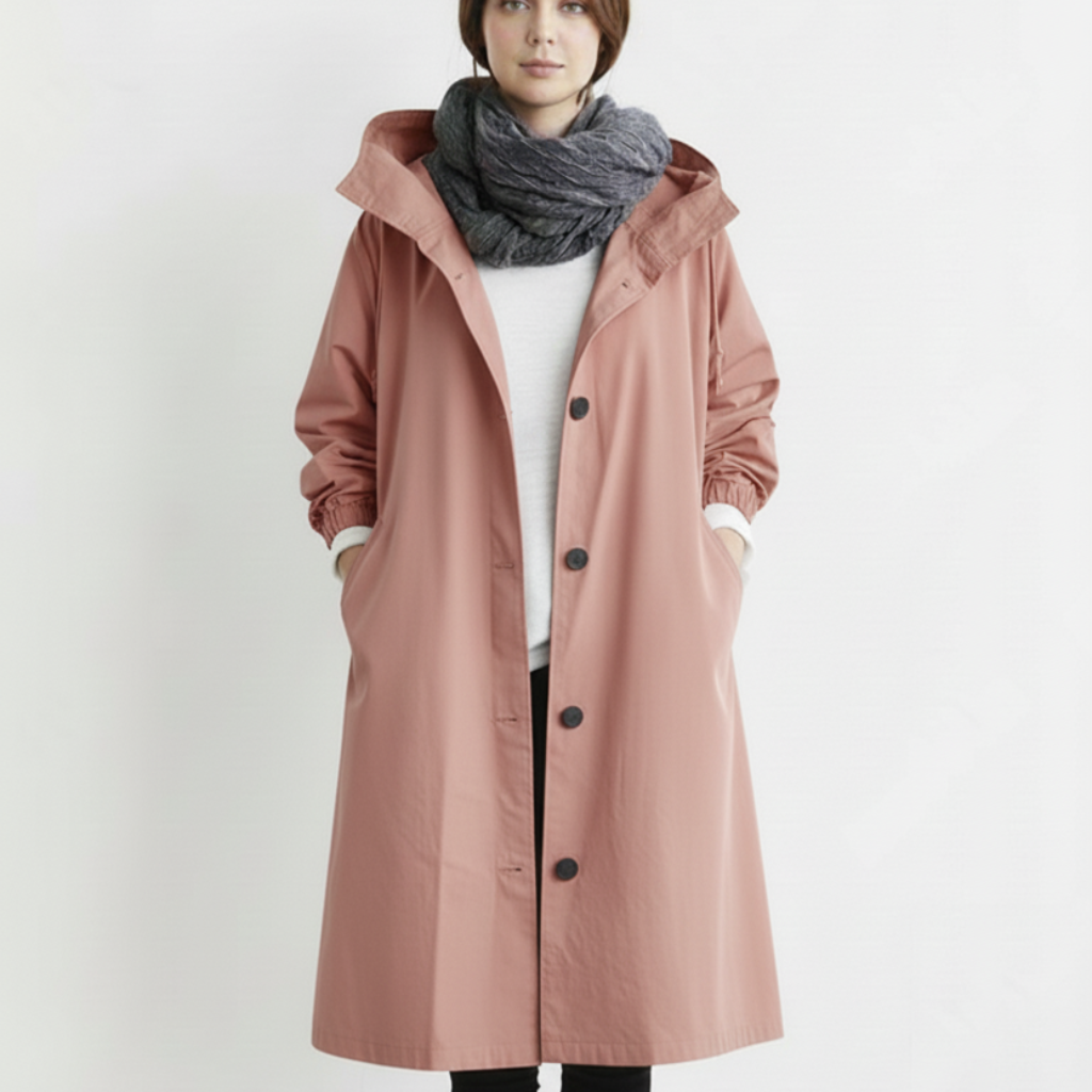 Wasserdichter Trenchcoat Casual Fit Kapuze - Image 5