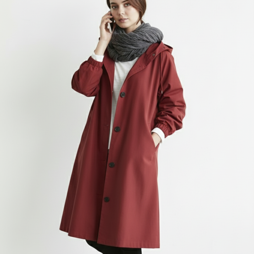 Wasserdichter Trenchcoat Casual Fit Kapuze - Image 7