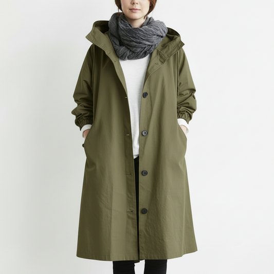 Wasserdichter Trenchcoat Casual Fit Kapuze - Image 8