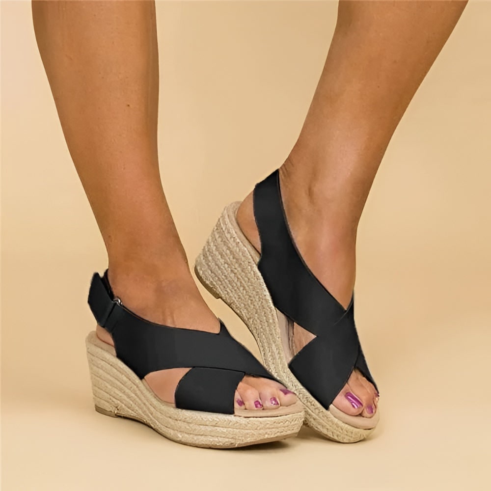 Wedge Sandalen Espadrilles Damen Sandalen Slingback - Image 2