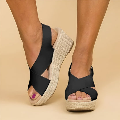 Wedge Sandalen Espadrilles Damen Sandalen Slingback - Image 3