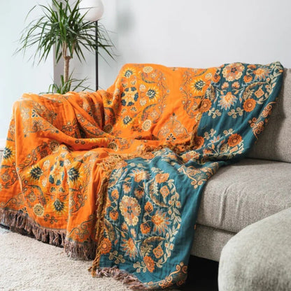 Wendbare Baumwollwurfdecke Für Sofa Blumenmuster - Image 3