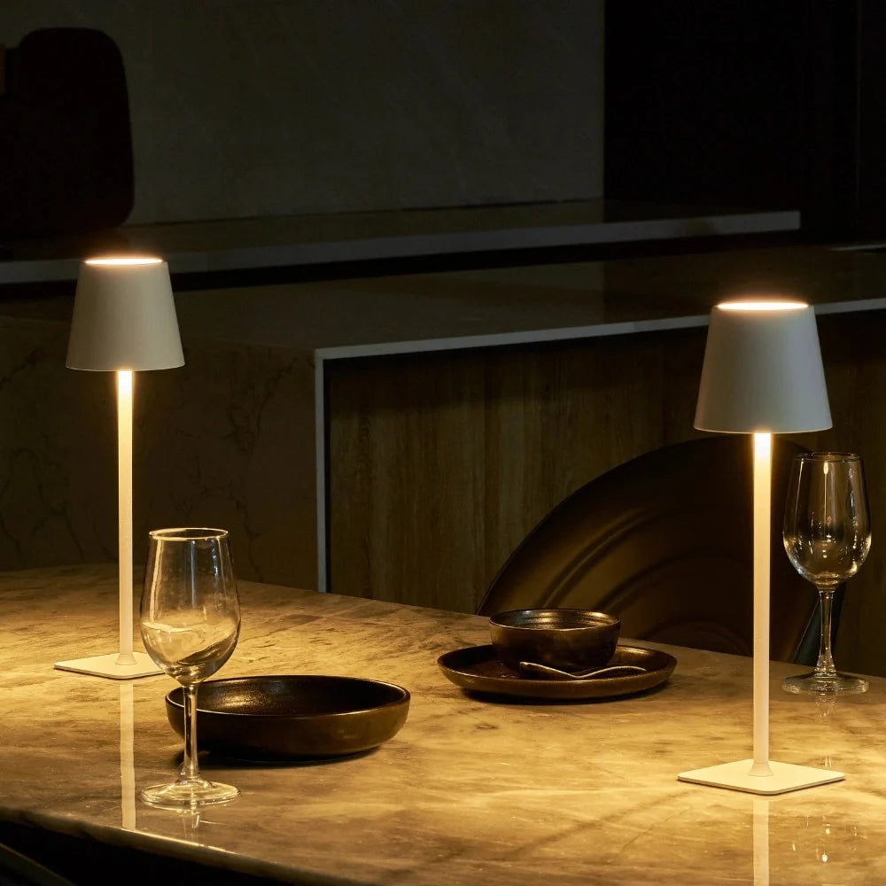 LED Tischlampe dimmbar Metall Akku modern