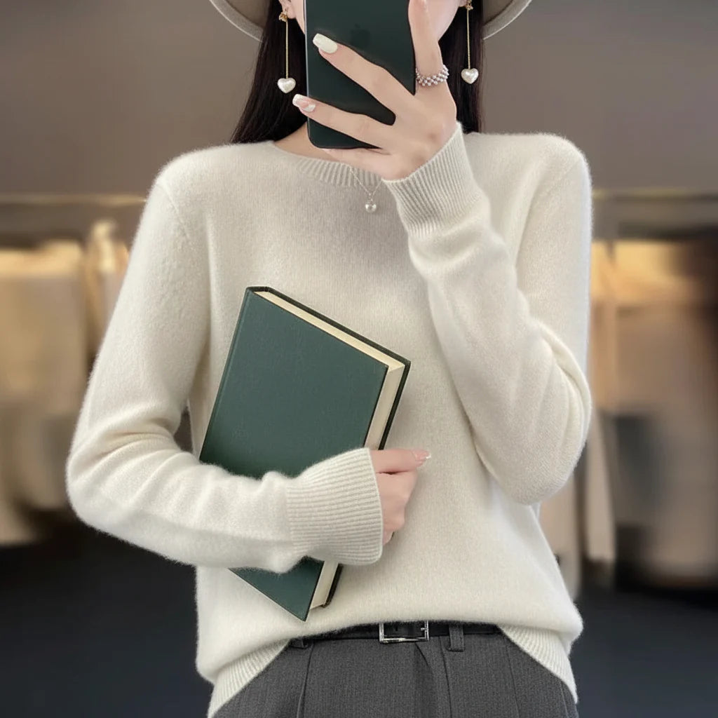 Womens Crew Neck Warm Sweater