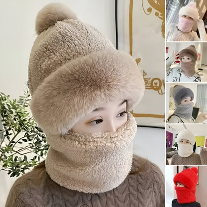 Wintermütze Fleece Warm Winddicht Schal Set