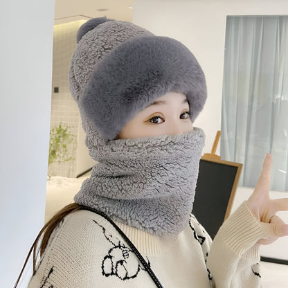 Wintermütze Fleece Warm Winddicht Schal Set