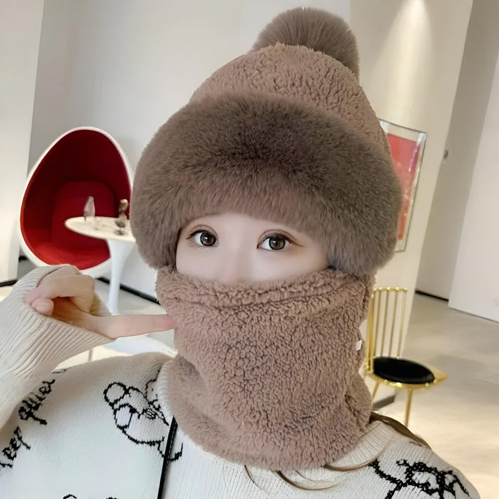 Wintermütze Fleece Warm Winddicht Schal Set