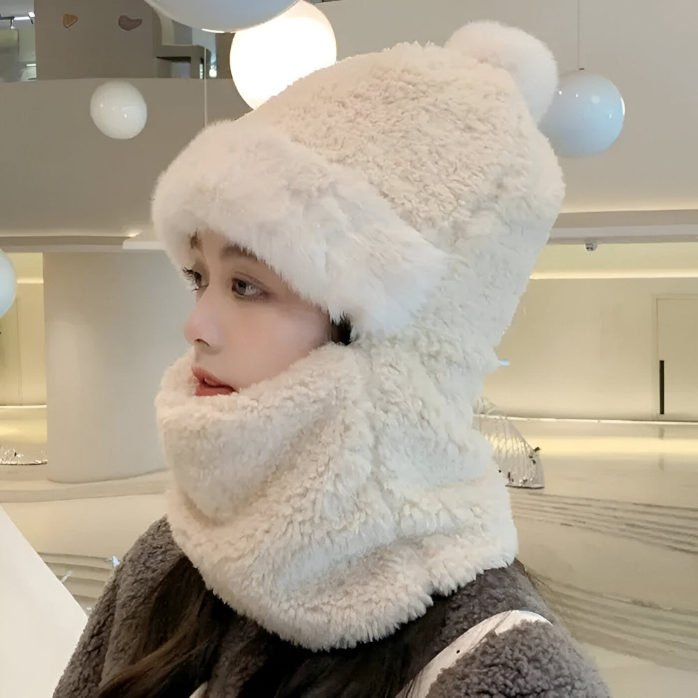 Wintermütze Fleece Warm Winddicht Schal Set