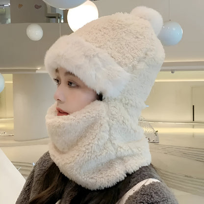 Wintermütze Fleece Warm Winddicht Schal Set