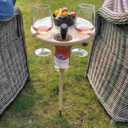 Mesa para vino portátil Mesa de picnic exterior Plegable de madera