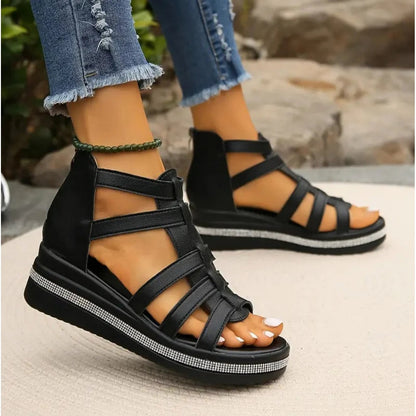 Women's Damen Plattform Sandalen Open-Toe | Gladiator - Image 3