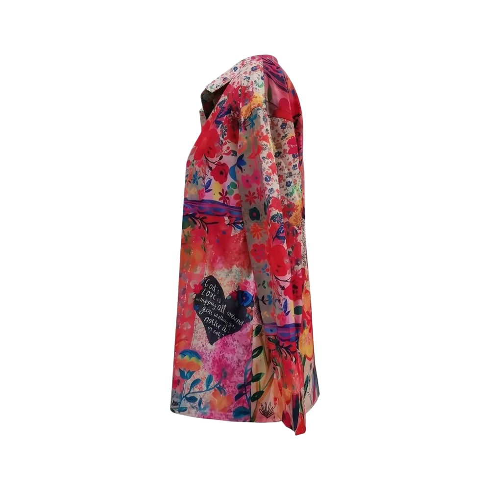 Women's Florale Bluse Blouse Long-Sleeve | Floral Top - Image 4