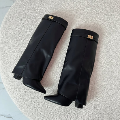 Stiefel Damen Absatz Stiefeletten Alltag Party Schuhe