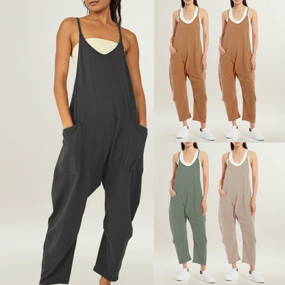 Tuta Donna Intera Manica Lunga Casual Elegante Monocolore