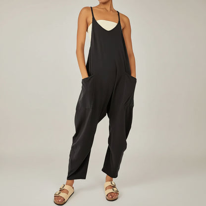 Tuta Donna Intera Manica Lunga Casual Elegante Monocolore