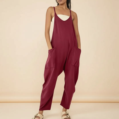 Tuta Donna Intera Manica Lunga Casual Elegante Monocolore