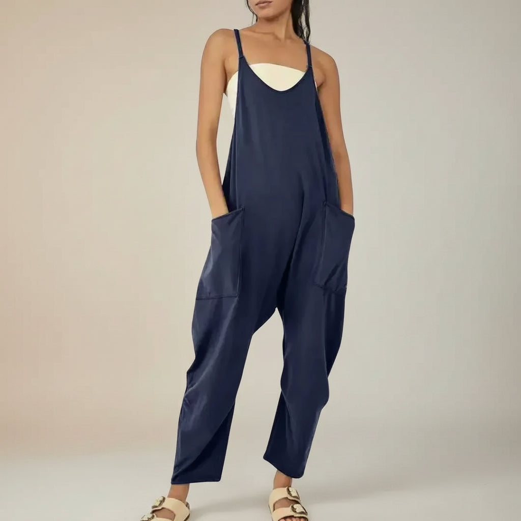 Tuta Donna Intera Manica Lunga Casual Elegante Monocolore