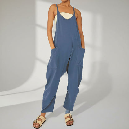 Tuta Donna Intera Manica Lunga Casual Elegante Monocolore