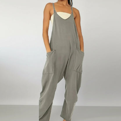 Tuta Donna Intera Manica Lunga Casual Elegante Monocolore