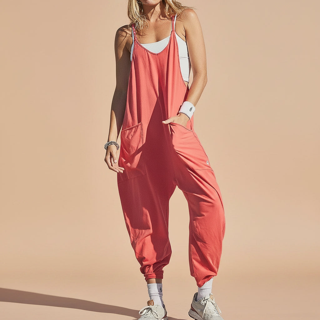 Tuta Donna Intera Manica Lunga Casual Elegante Monocolore