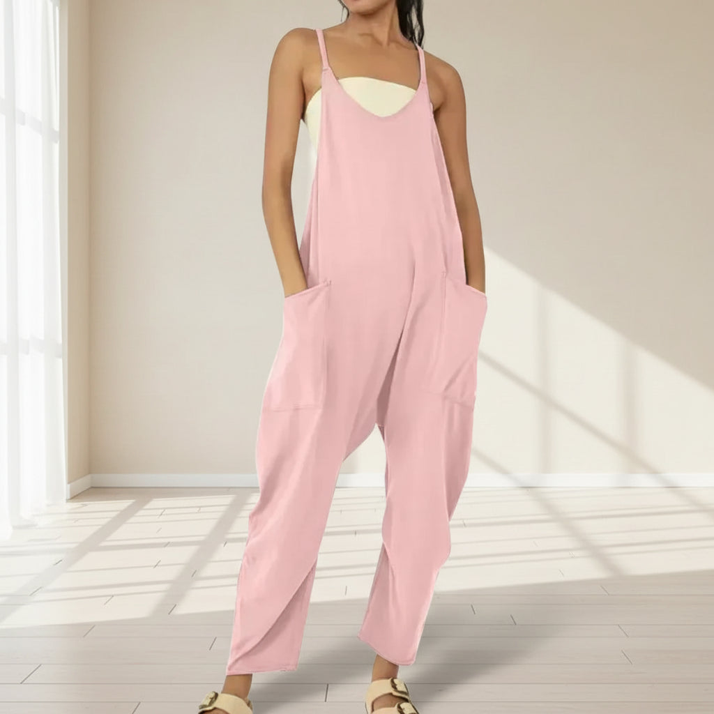 Tuta Donna Intera Manica Lunga Casual Elegante Monocolore