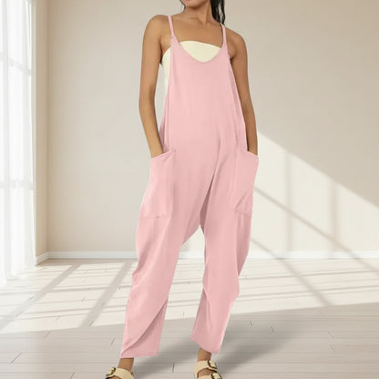 Tuta Donna Intera Manica Lunga Casual Elegante Monocolore