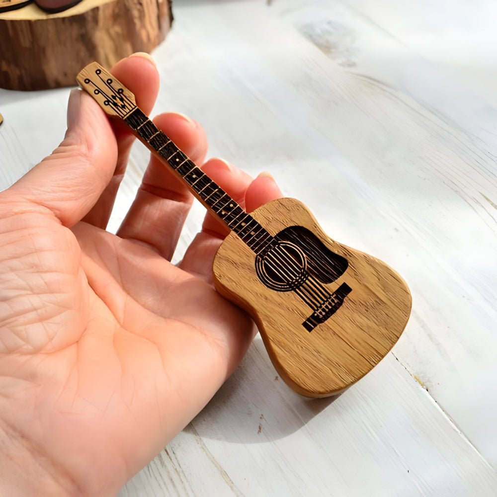 Holz Gitarren Pickbox Vintage Deko Geschenk
