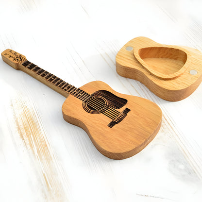 Holz Gitarren Pickbox Vintage Deko Geschenk