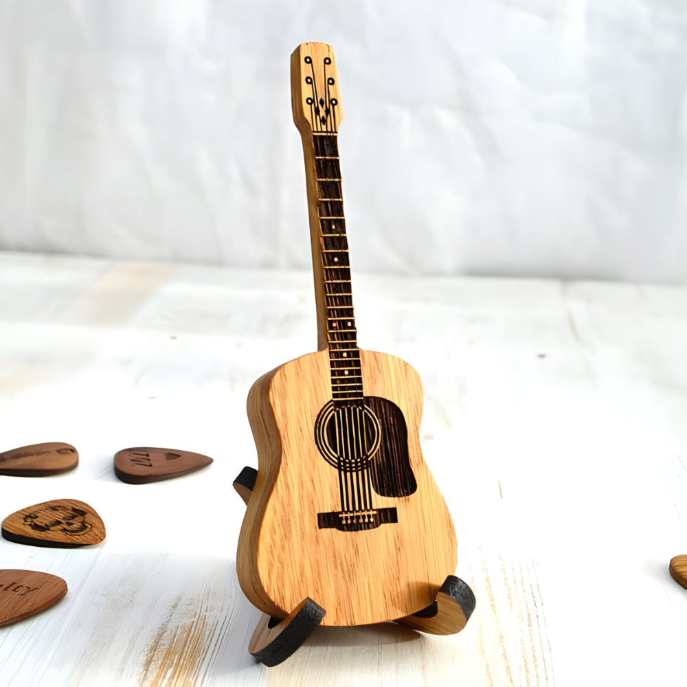 Holz Gitarren Pickbox Vintage Deko Geschenk
