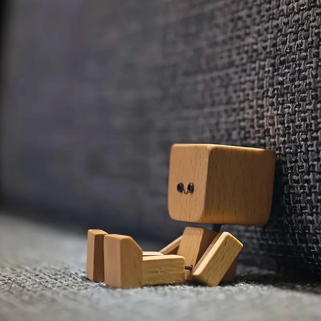 Figura de madera magnética para auto, decoración con expresión facial para tablero