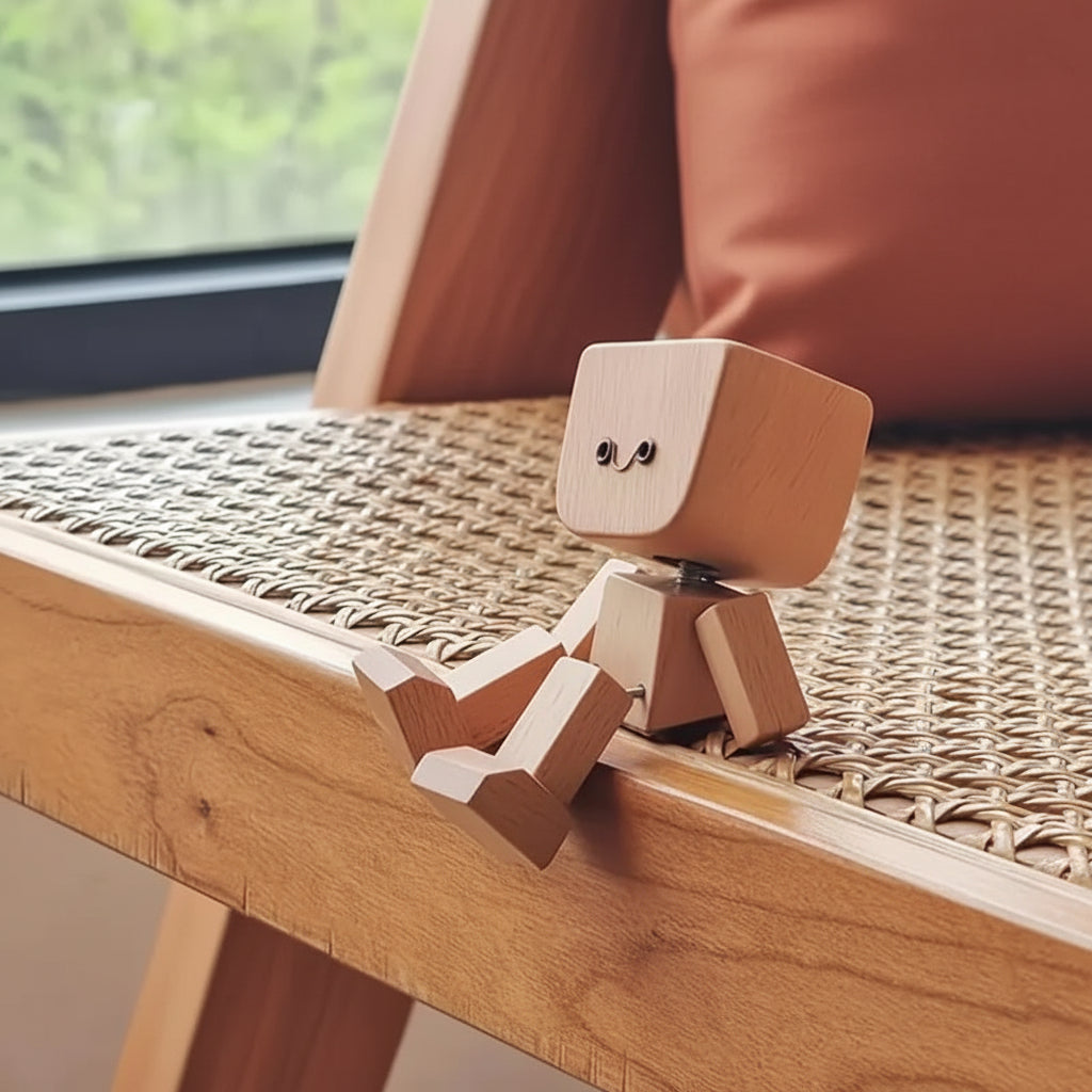 Figura de madera magnética para auto, decoración con expresión facial para tablero