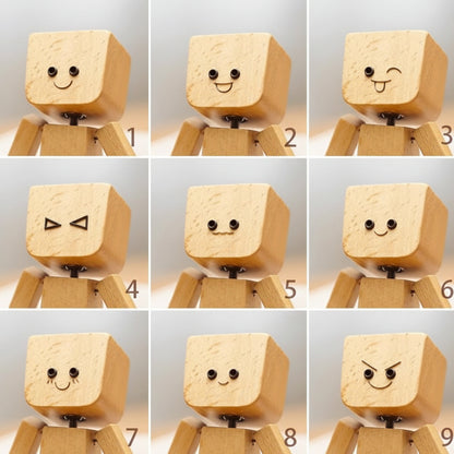 Figura de madera magnética para auto, decoración con expresión facial para tablero