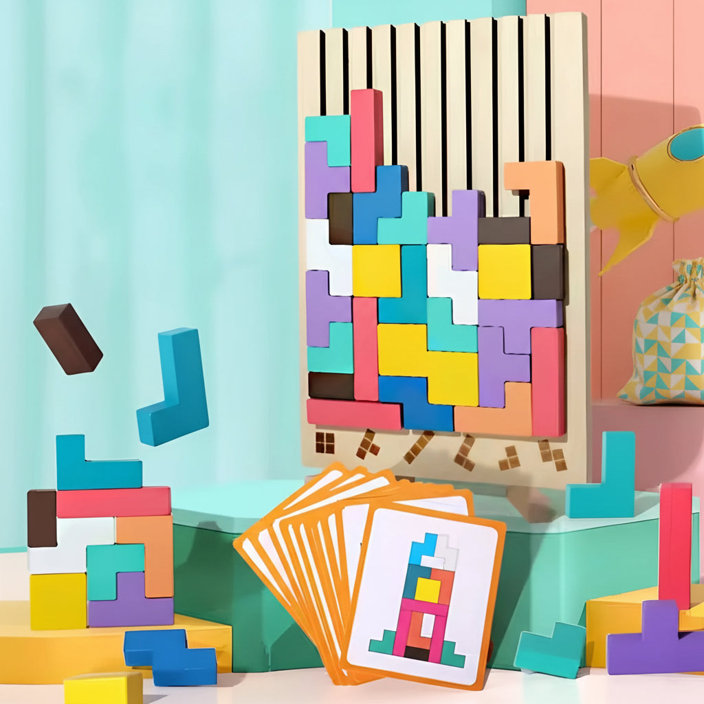 Montessori Holz Tetris - Lern- und Spaß Spielzeug
