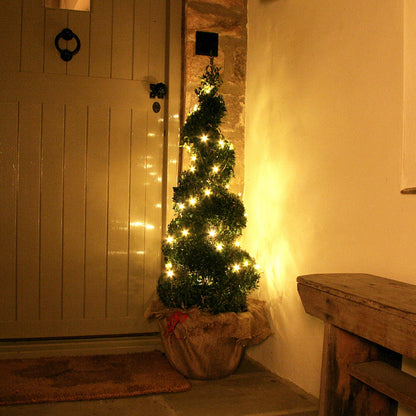 200 Warm White Led Outdoor Battery Fairy Lights On Clear Cable